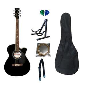 Belear Vega Series 41C Inch Black Acoustic Guitar Combo Package with Bag, String, Stand, Pick, and Strap